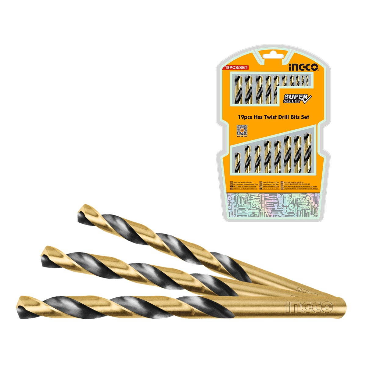 INGCO AKDB9190 Τρυπάνια Μετάλλου HSS 110mm Σετ 19 τεμ.