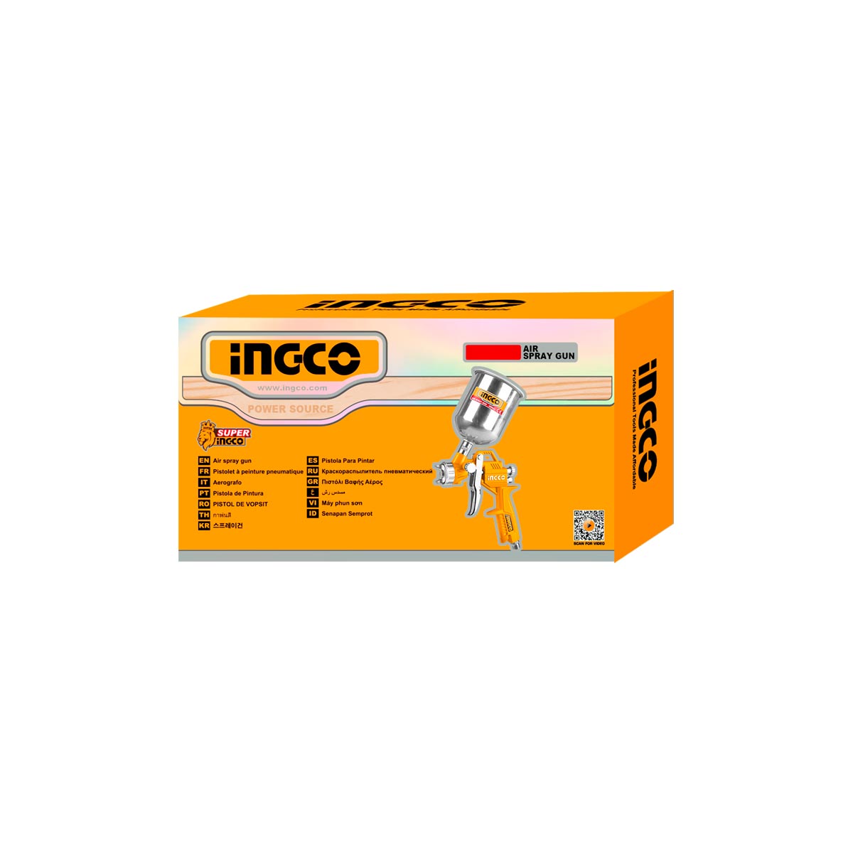 Ingco ASG4041 Πιστόλι Βαφής Αέρος Άνω Δοχείο 400ml 1.5mm
