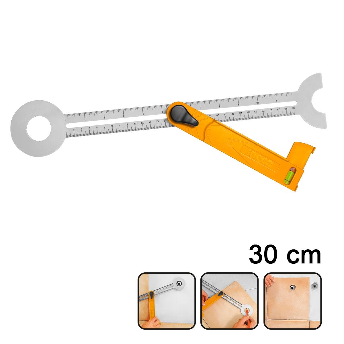Ingco HAS3001 Αντιγραφικό Γωνιόμετρο με Αλφάδι 30cm