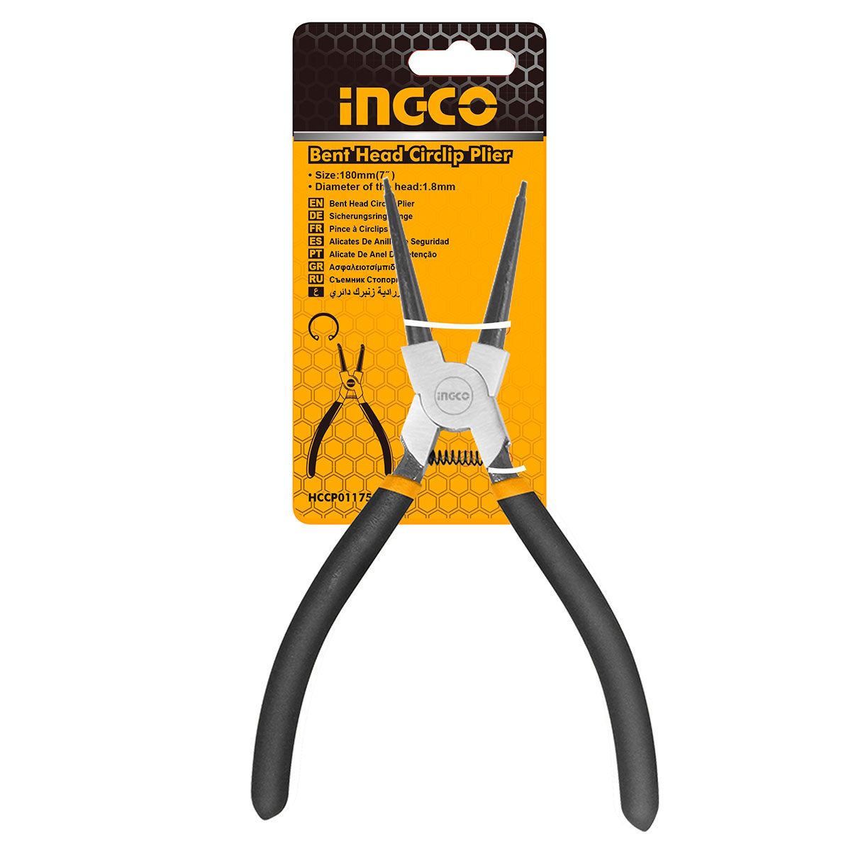 INGCO HCCP011802 Τσιμπίδα Ασφαλειών (Ασφαλειοτσιμπίδα) 180mm Ίσιο πατάς κλείνει