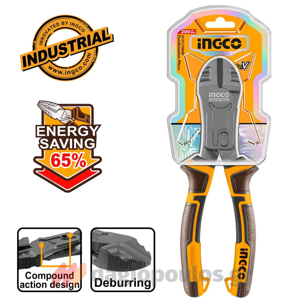 INGCO HCDCP58200 Πλαγιοκόφτης 65% Save Energy 8" 200mm