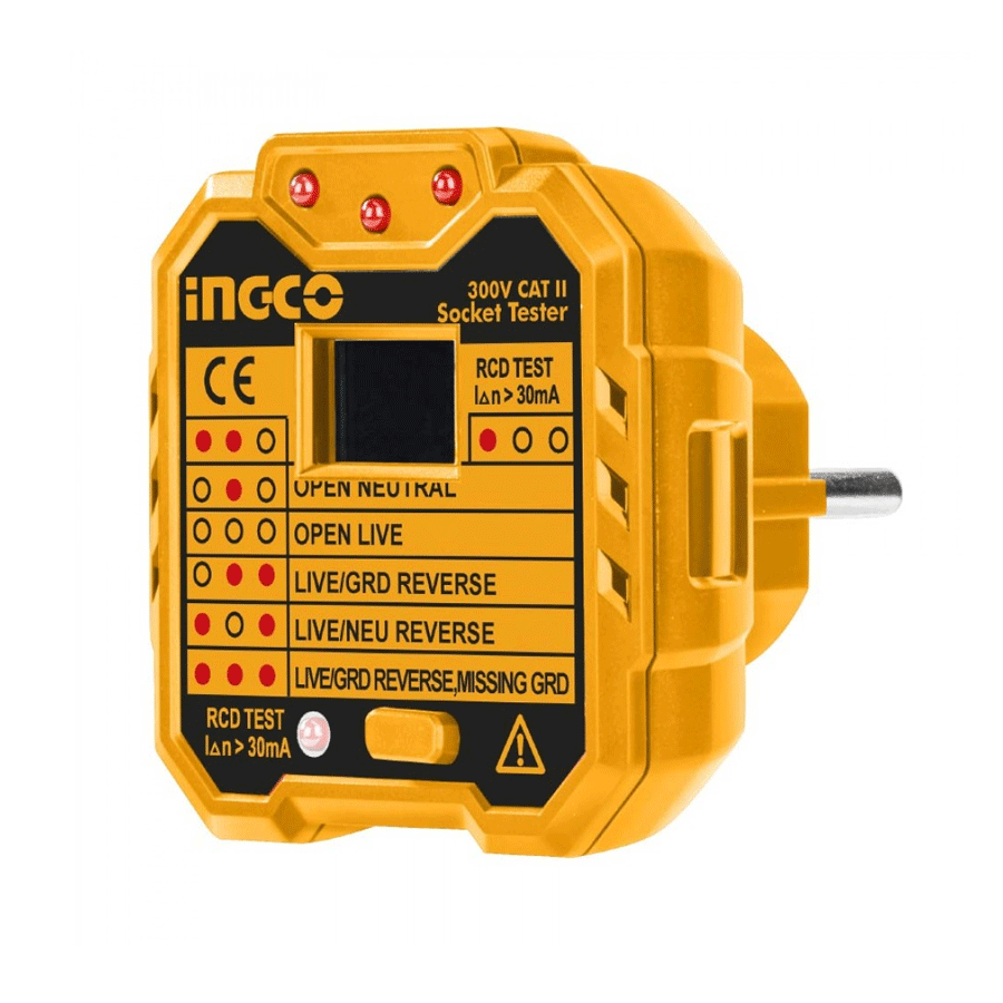 INGCO HESST30002 Όργανο Ελέγχου Ορθής Καλωδίωσης Πρίζας
