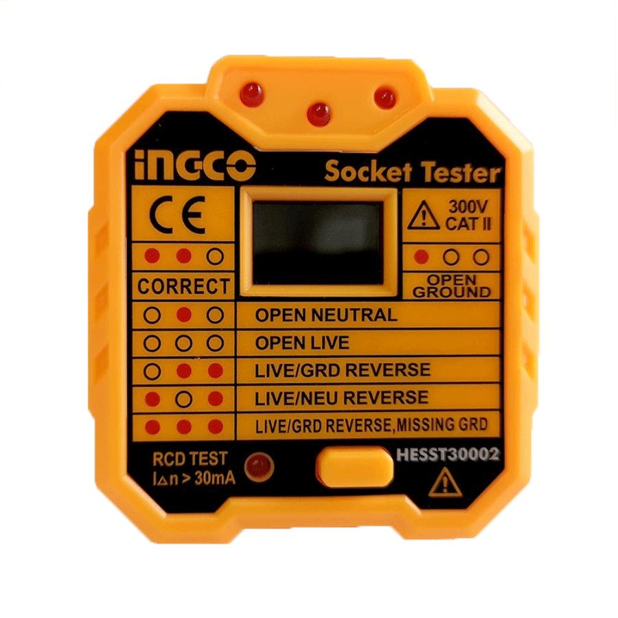 INGCO HESST30002 Όργανο Ελέγχου Ορθής Καλωδίωσης Πρίζας
