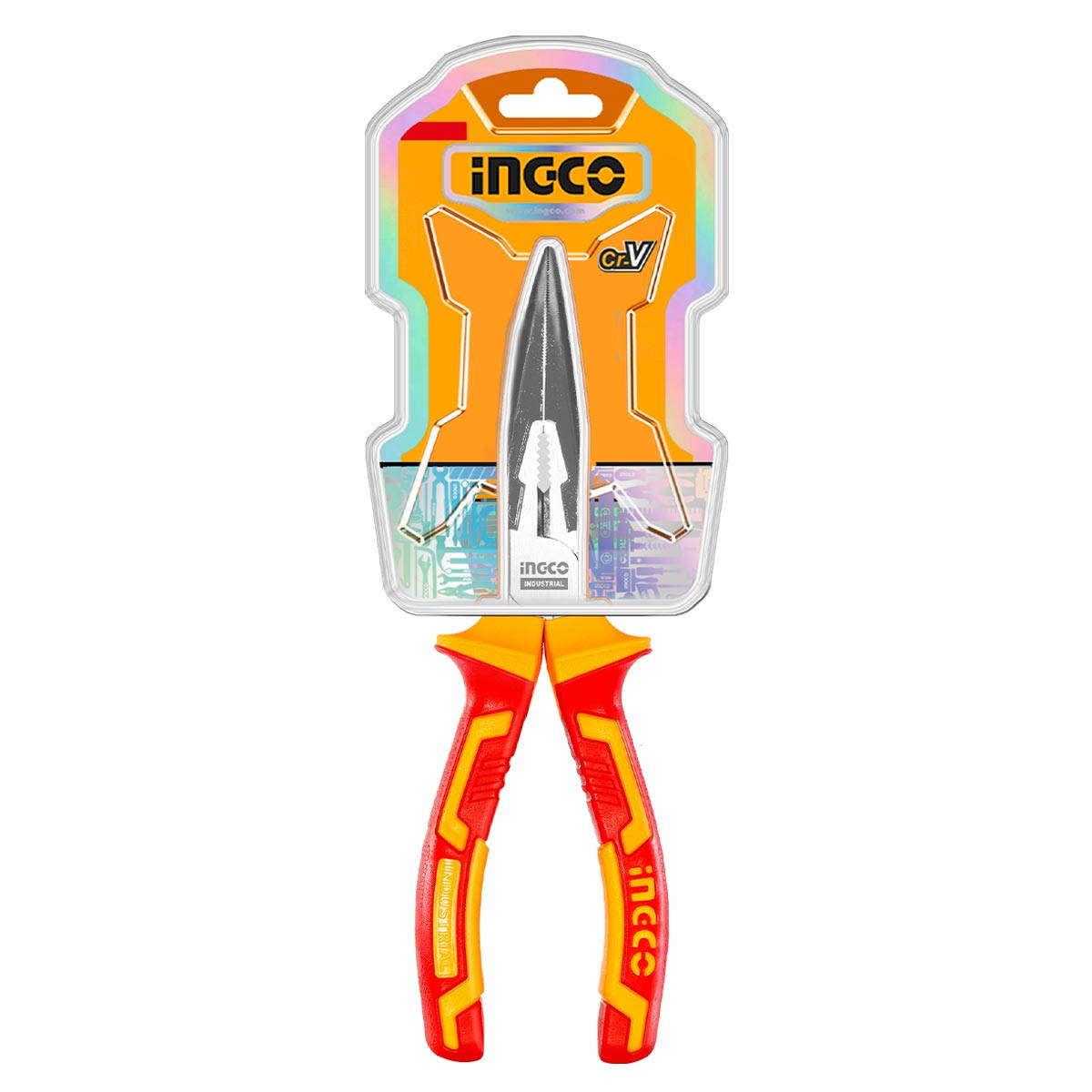 INGCO HIBNP28208 Μυτοτσίμπιδο Κυρτό (Στραβοτσίμπιδο) Ηλεκτρολόγου Με Μόνωση VDE 1000V 200mm