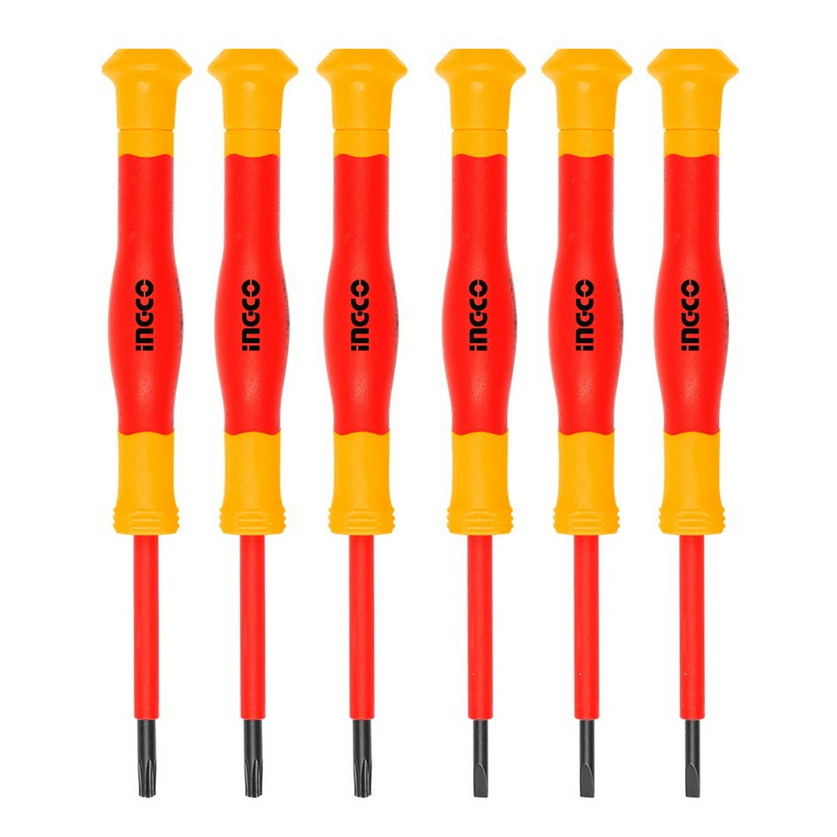 Ingco HKIPSD0601 Συλλογή Κατσαβίδια Ηλεκτρολόγου Με Μόνωση VDE 1000V Ακριβείας Σετ 6 Τεμ