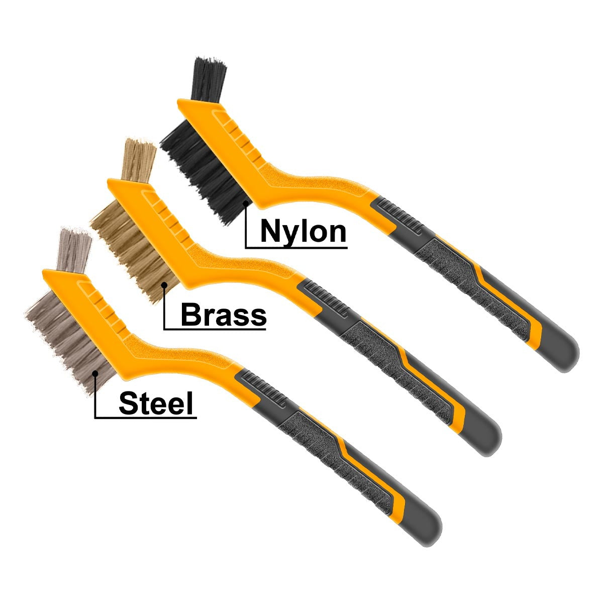 INGCO HKTWB10306 Συλλογή Βούρτσες Χειρός Μίνι Σετ 3 Τεμ