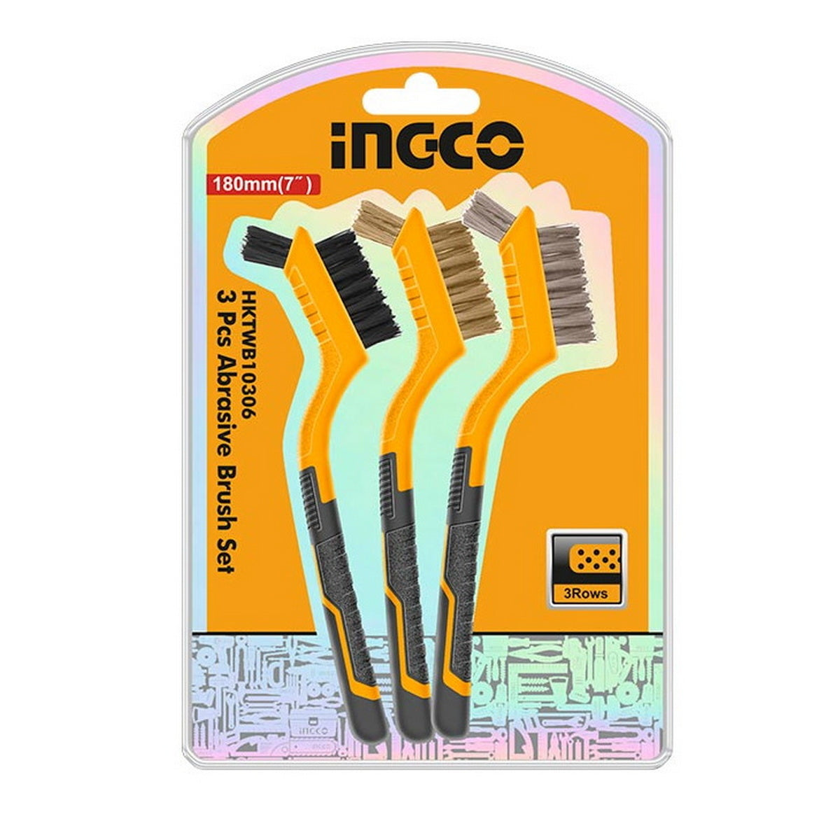 INGCO HKTWB10306 Συλλογή Βούρτσες Χειρός Μίνι Σετ 3 Τεμ