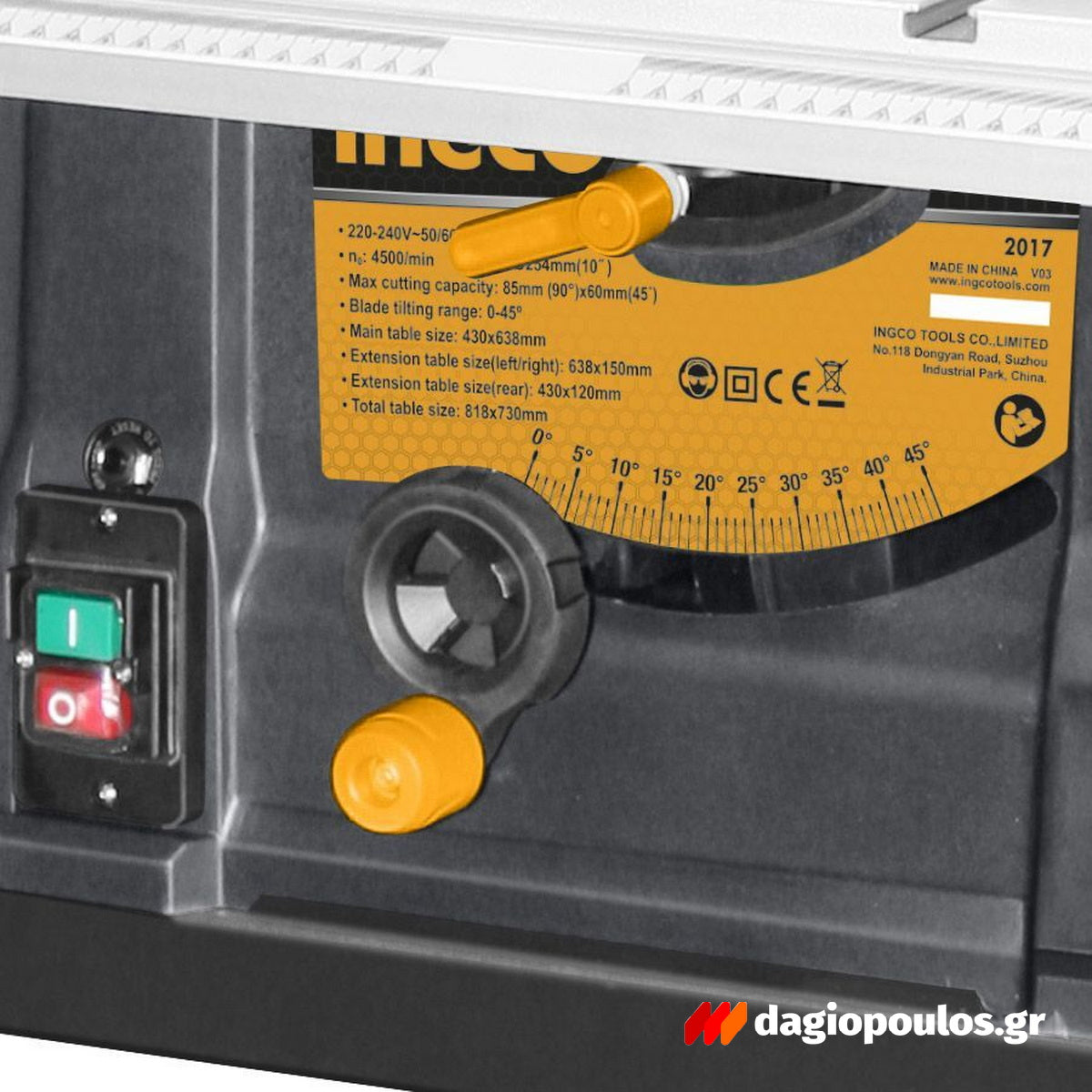 Ingco TS15007 Ηλεκτρικό Δισκοπρίονο Τραπέζι 1500W 254mm