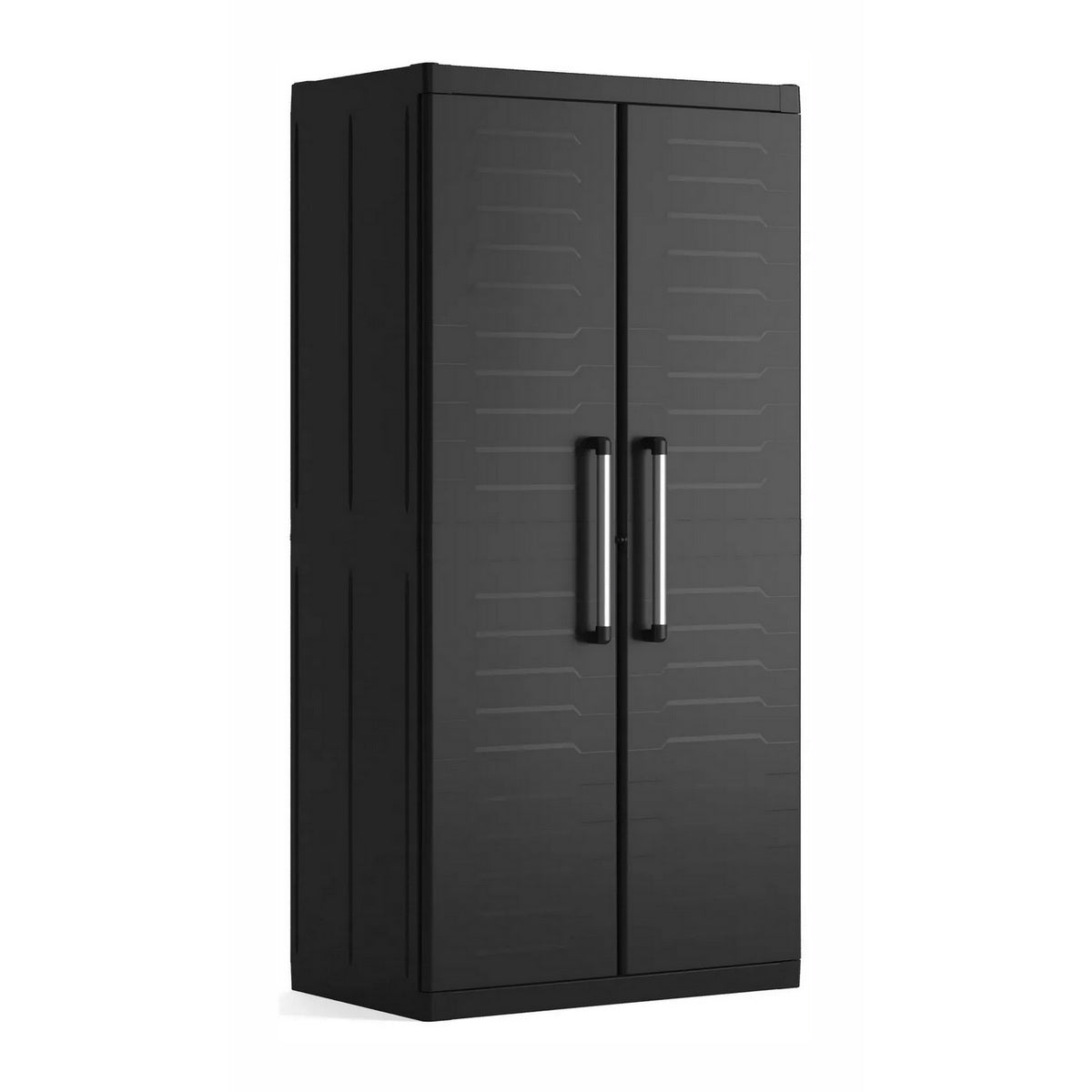 Keter Detroit High Multipurpose XL Ντουλάπα Δίφυλλη Ψηλή Με 2 Ράφια & Χώρισμα Μαύρη