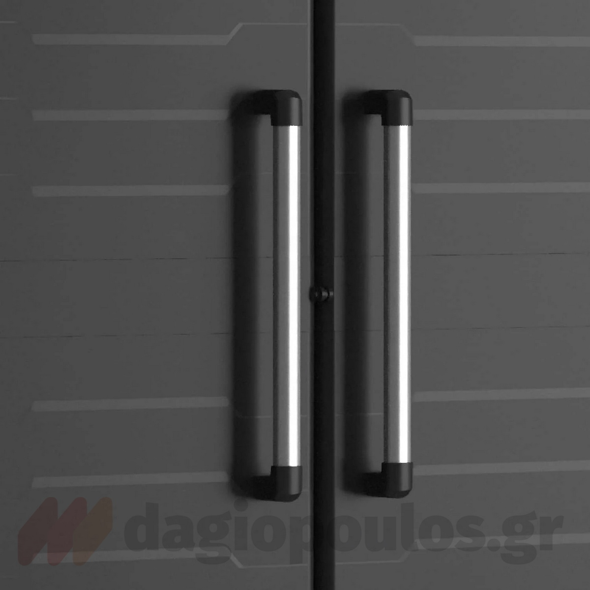 Keter Detroit High Multipurpose XL Ντουλάπα Δίφυλλη Ψηλή Με 2 Ράφια & Χώρισμα Μαύρη