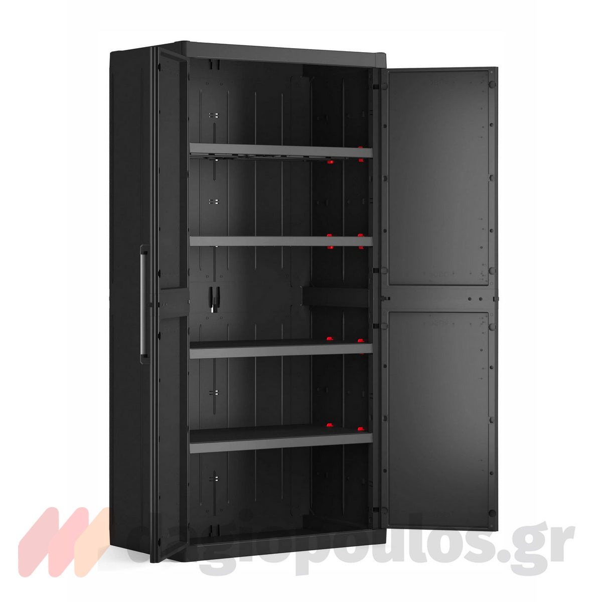 Keter Detroit High XL Ντουλάπα Δίφυλλη Ψηλή Με 2 Ράφια Μαύρη