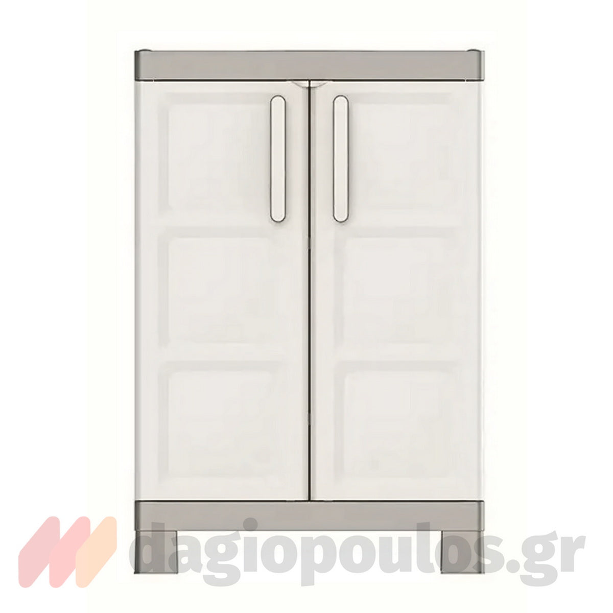 Keter Excellence Base Ντουλάπα Δίφυλλη Χαμηλή Με 2 Ράφια Μπεζ