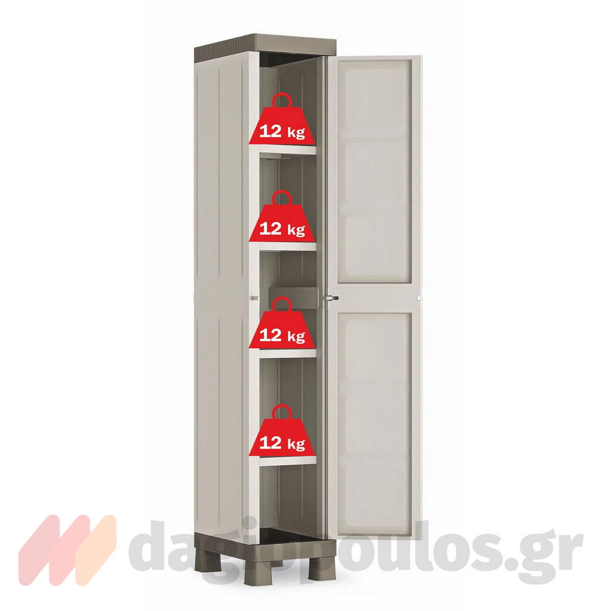 Keter Excellence High Ντουλάπα Μονόφυλλη Ψηλή Με 4 Ράφια Μπεζ