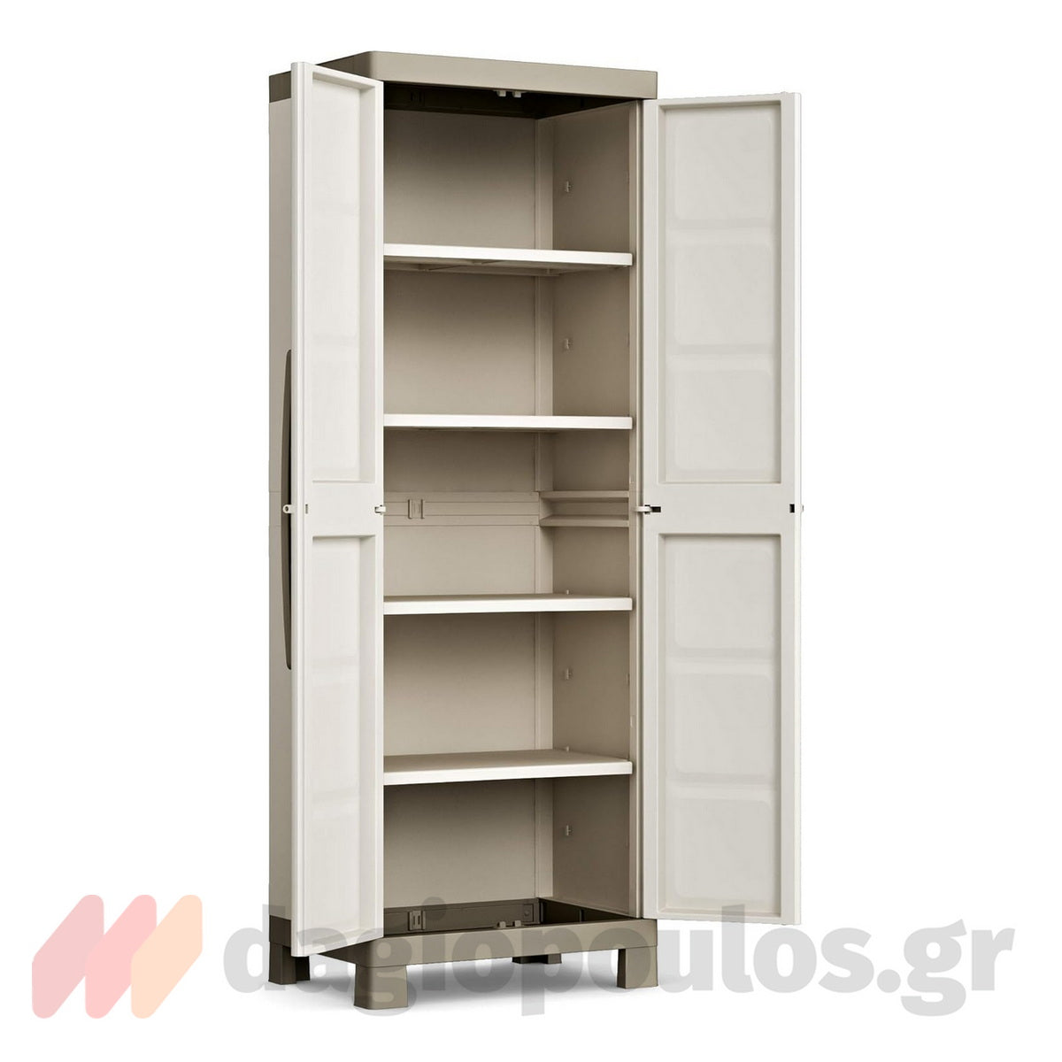 Keter Excellence High Ντουλάπα Δίφυλλη Ψηλή Με 4 Ράφια Μπεζ