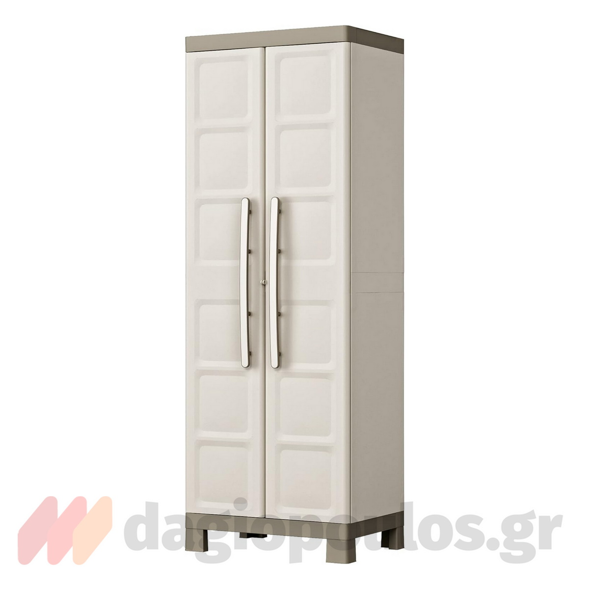 Keter Excellence High Multipurpose Ντουλάπα Δίφυλλη Ψηλή Με 4 Ράφια & Χώρισμα Μπεζ