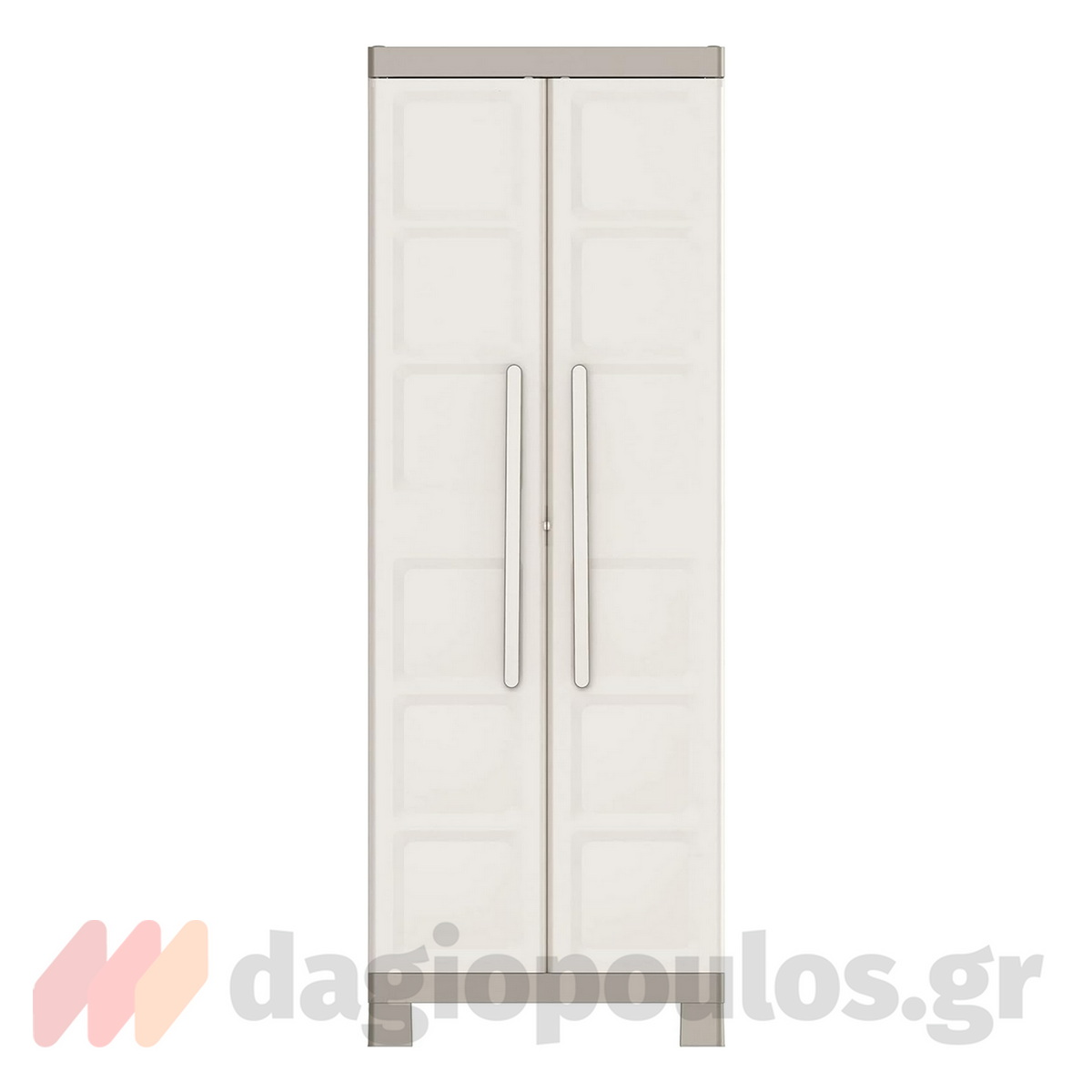 Keter Excellence High Multipurpose Ντουλάπα Δίφυλλη Ψηλή Με 4 Ράφια & Χώρισμα Μπεζ