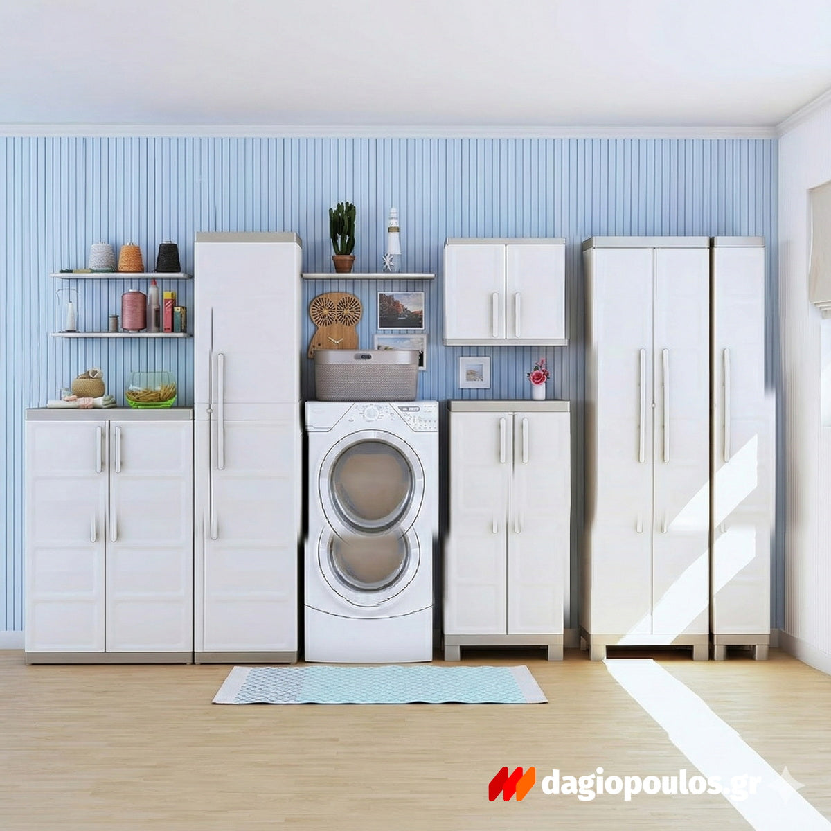 Keter Excellence High XL Ντουλάπα Δίφυλλη Ψηλή Με 4 Ράφια Μπεζ 305Ltr