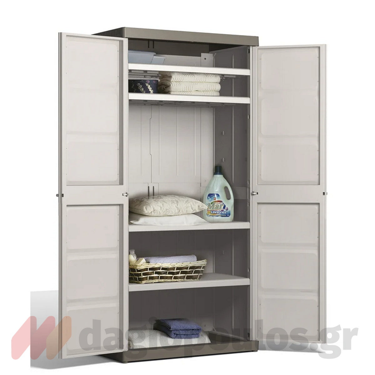 Keter Excellence High XL Ντουλάπα Δίφυλλη Ψηλή Με 4 Ράφια Μπεζ 305Ltr