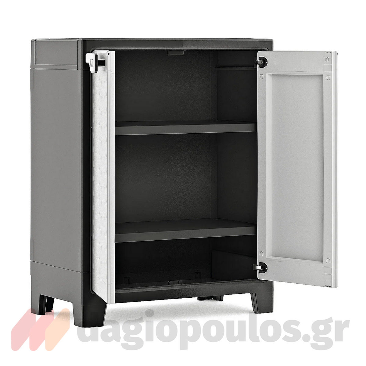 Keter Titan Base Ντουλάπα Δίφυλλη Χαμηλή Με 2 Ράφια Γκρι / Μαύρη