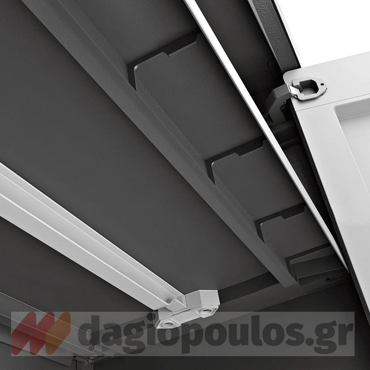 Keter Titan Multispace Ντουλάπα Δίφυλλη Ψηλή Με 4 Ράφια & Χώρισμα Γκρι / Μαύρη