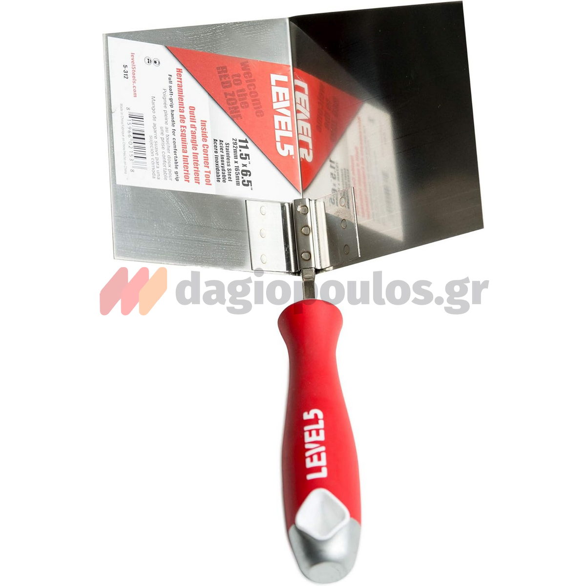 Level5 5-312 Μυστρί-Σπάτουλα Εσωτερικών Γωνιών 6.5"x11.5" Ανοξείδωτο