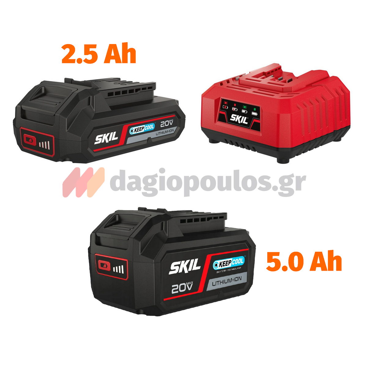 Skil 0512 CA-1 20V Max Brushless Αλυσοπρίονο Μπαταρίας Mini 15cm 18V Li-Ion Με 2 Μπαταρίες 2.5Ah + 5.0Ah