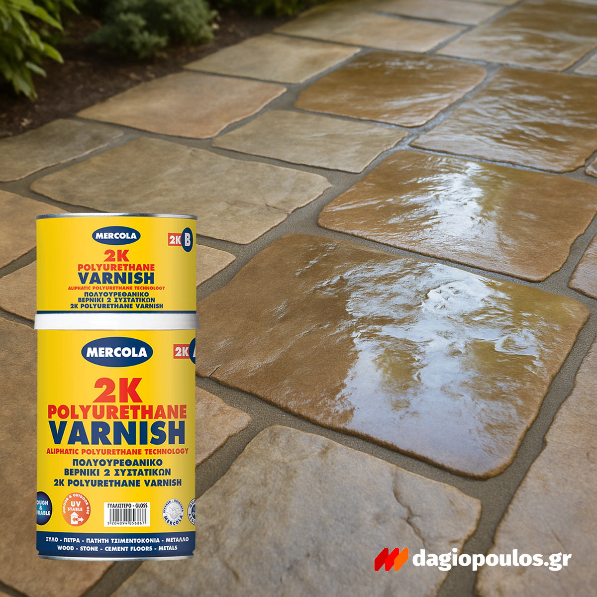 Mercola 2K Polyurethane Varnish Βερνίκι 2 Συστατικών Αλειφατικής Πολυουρεθάνης Διαλύτου Πολλαπλών Εφαρμογών ΜΑΤ