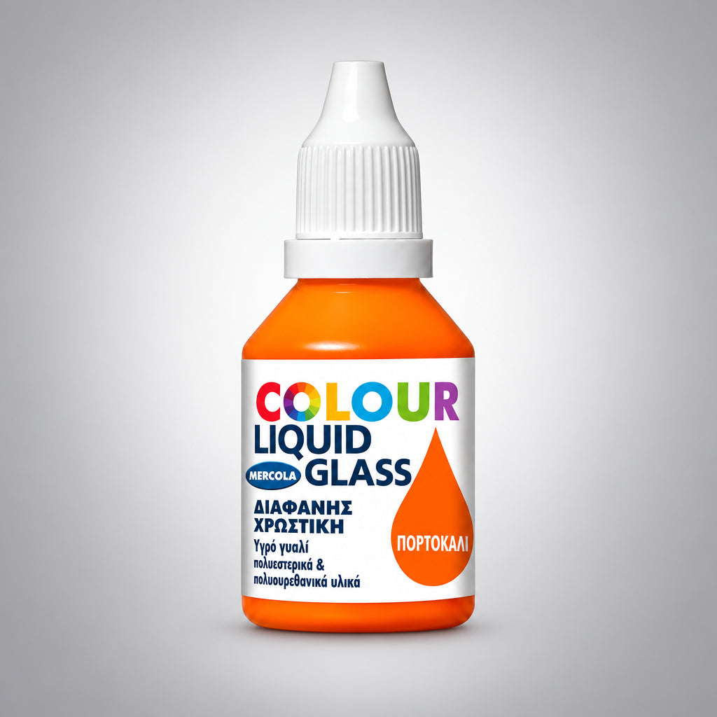Mercola Liquid Glass Colour Χρωστικές Υγρού Γυαλιού 30ml ΠΟΡΤΟΚΑΛΙ