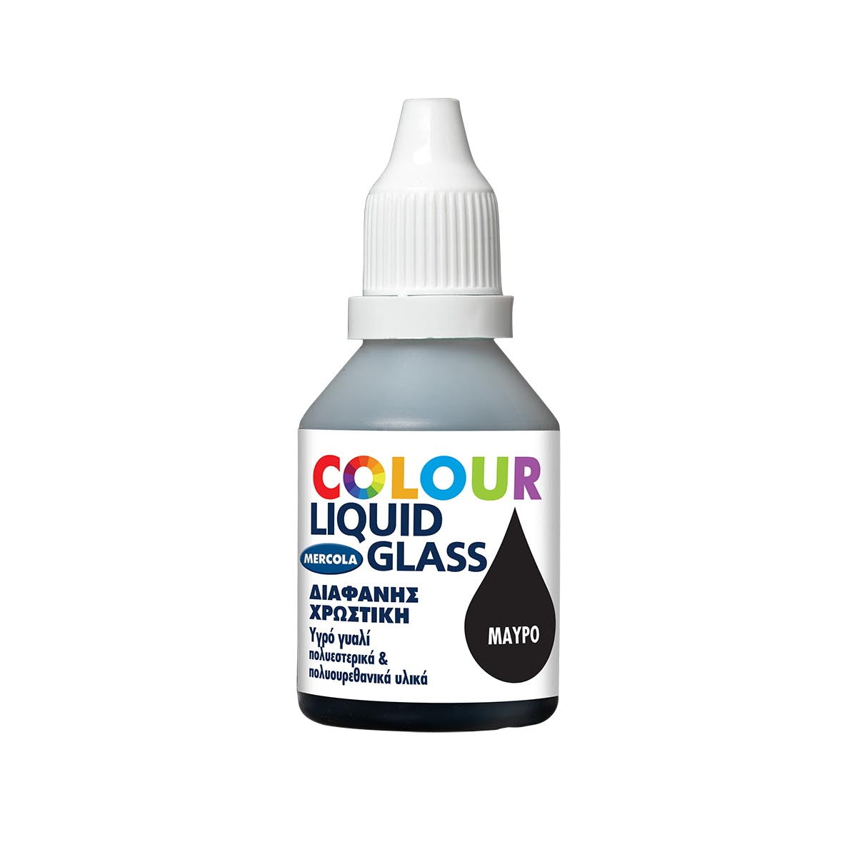 Mercola Liquid Glass Colour Χρωστικές Υγρού Γυαλιού 30ml ΜΑΥΡΟ