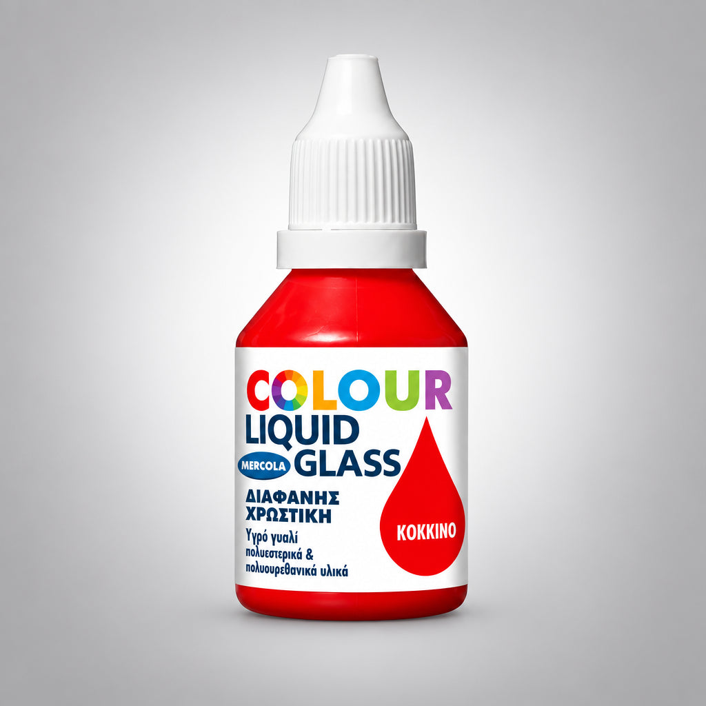 Mercola Liquid Glass Colour Χρωστικές Υγρού Γυαλιού 30ml ΚΟΚΚΙΝΟ