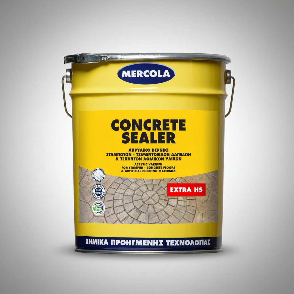 Mercola CONCRETE SEALER Βερνίκι Διαλύτου Σταμπωτών & Βιομηχανικών Δαπέδων Διαφανές Ημιματ