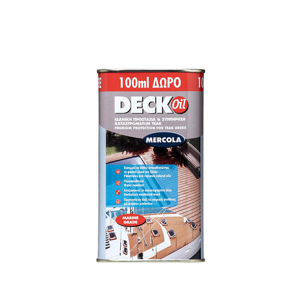 Mercola DECK OIL Λάδι Συντήρησης & Προστασίας Decks & Δαπέδων Κήπου Ματ ΔΙΑΦΑΝΕΣ