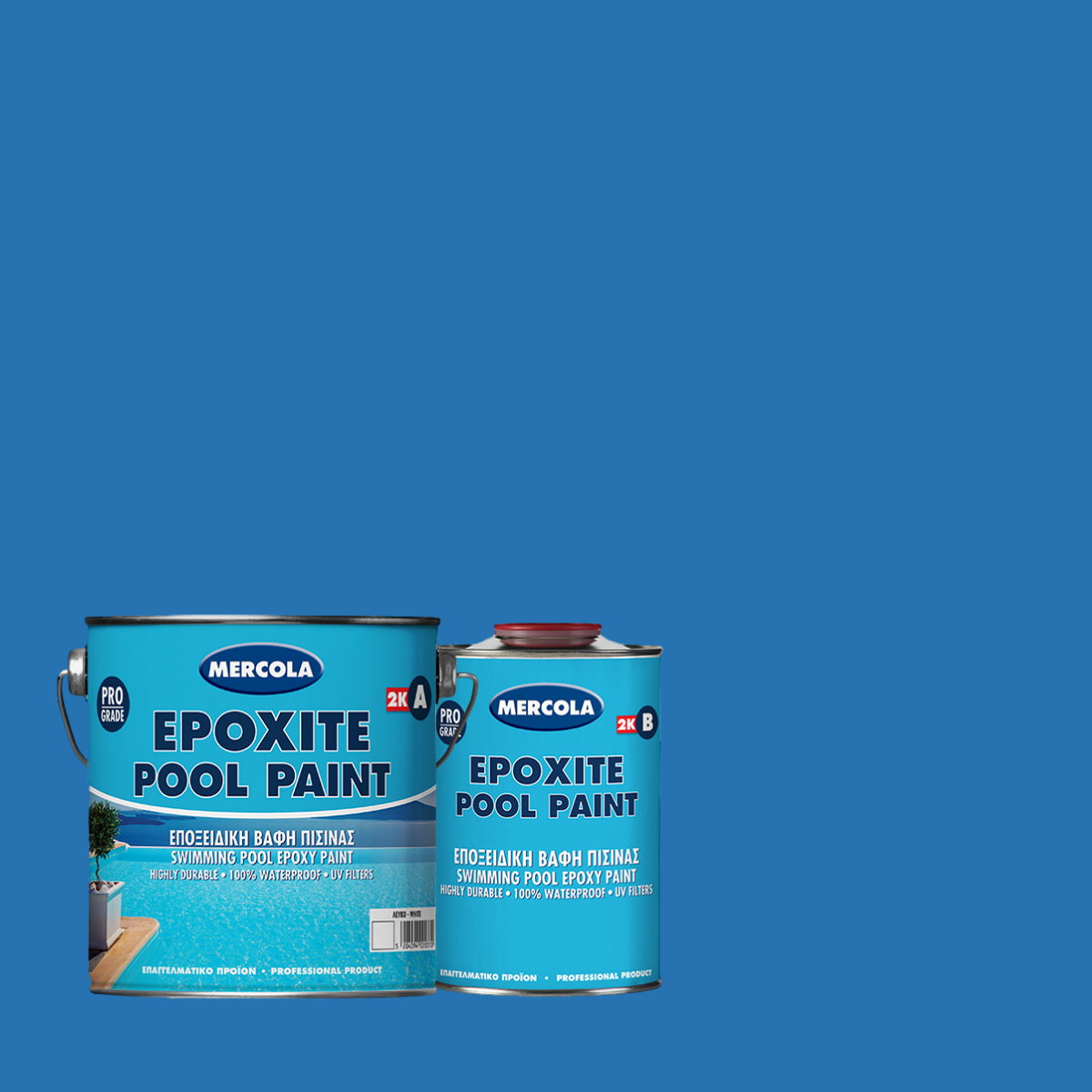 Mercola Epoxite Pool Paint Εποξειδική Βαφή Πισίνας Υψηλών Αντοχών Με UV Φίλτρα Γαλάζιο