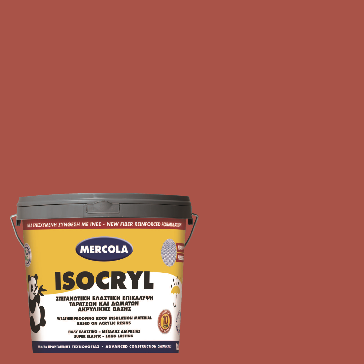 Mercola Isocryl Ινοπλισμένο Ελαστομερές Μονωτικό Ταρατσών Κεραμιδύ