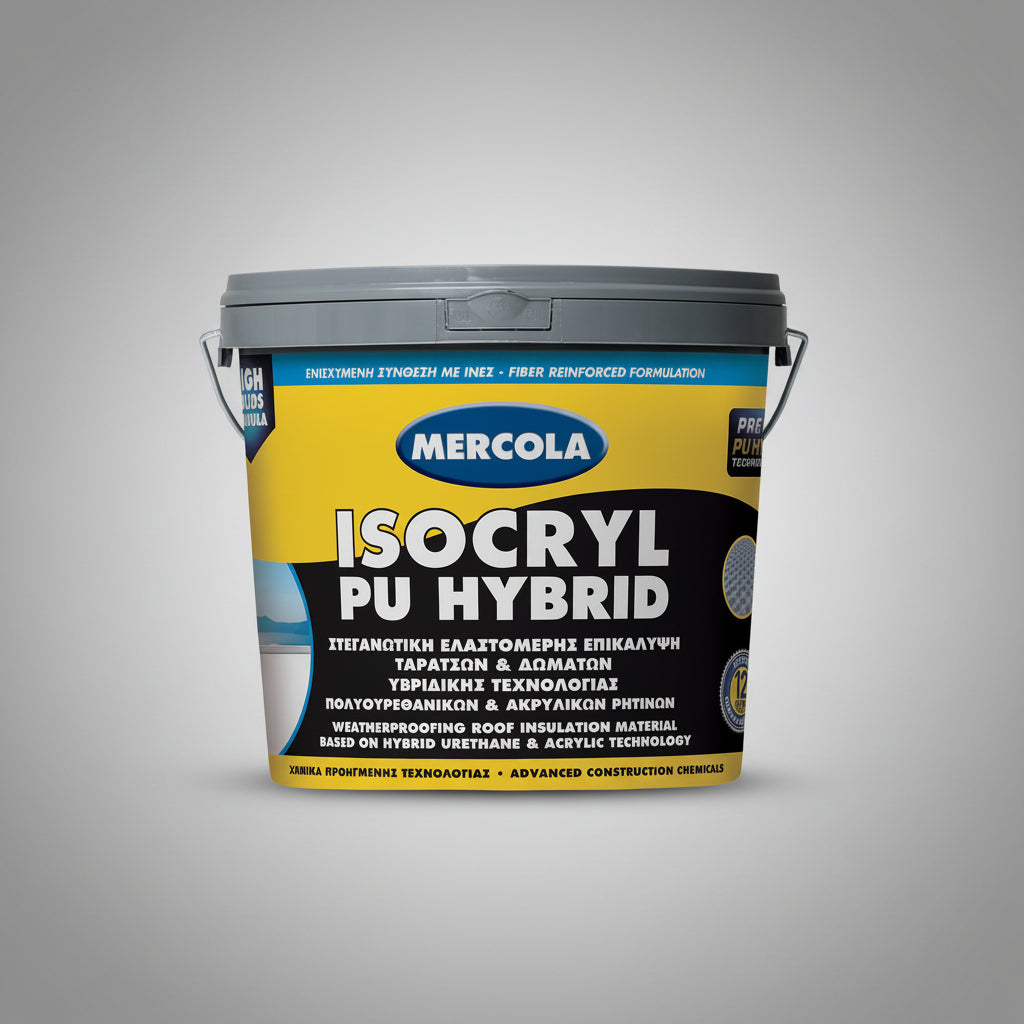 Mercola Isocryl PU Hybrid Μονωτικό Ταρατσών Υβριδικό Αλειφατικής Πολυουρεθάνης Με ΝανοΊνες