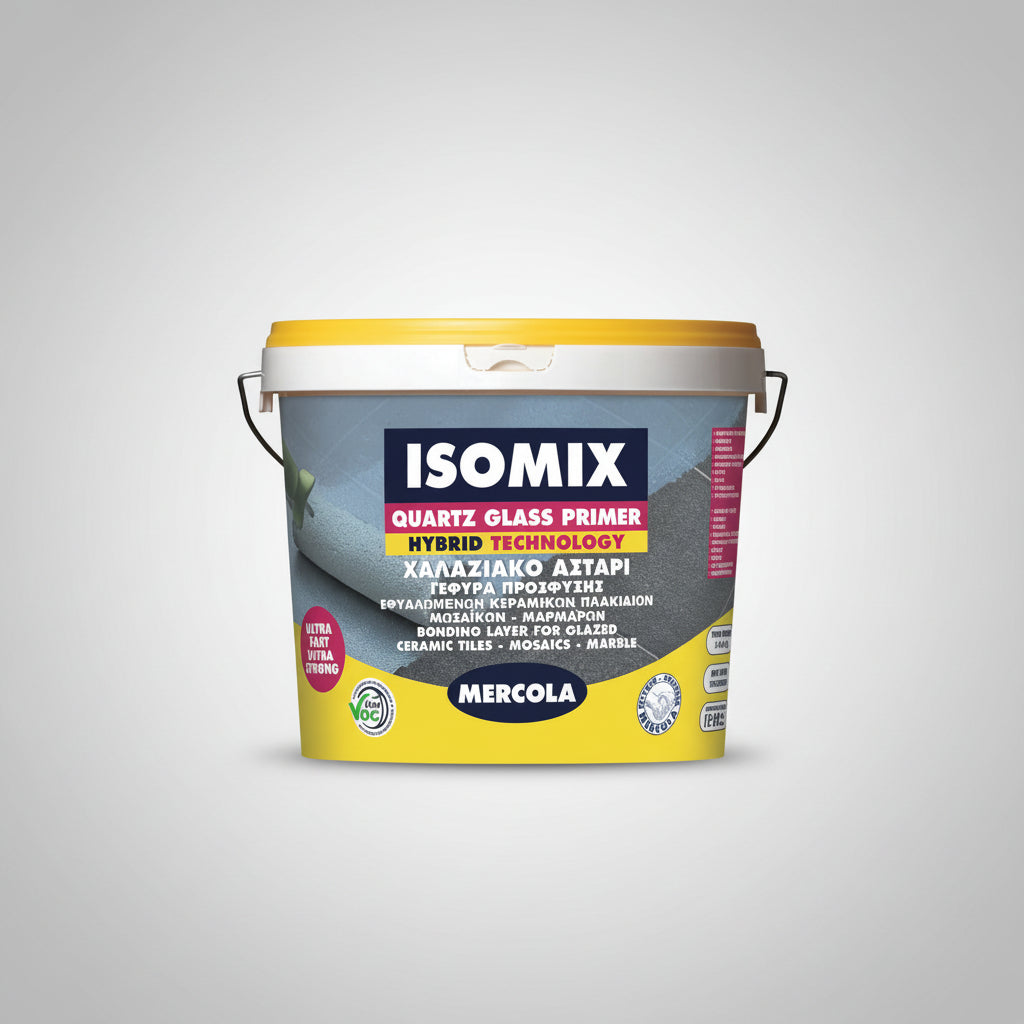 Mercola Isomix Quartz Glass Primer ταχυστέγνωτο χαλαζιακό αστάρι πρόσφυσης γαλάζιο για πλακίδια μάρμαρα μωσαϊκά