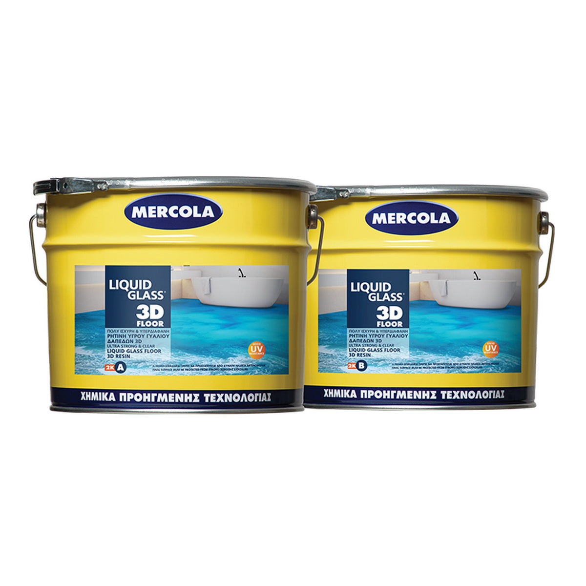 Mercola Liquid Glass 3D Ισχυρή Υπερδιάφανη Εποξειδική Ρητίνη Υγρού Γυαλιού Για Δάπεδα 3D