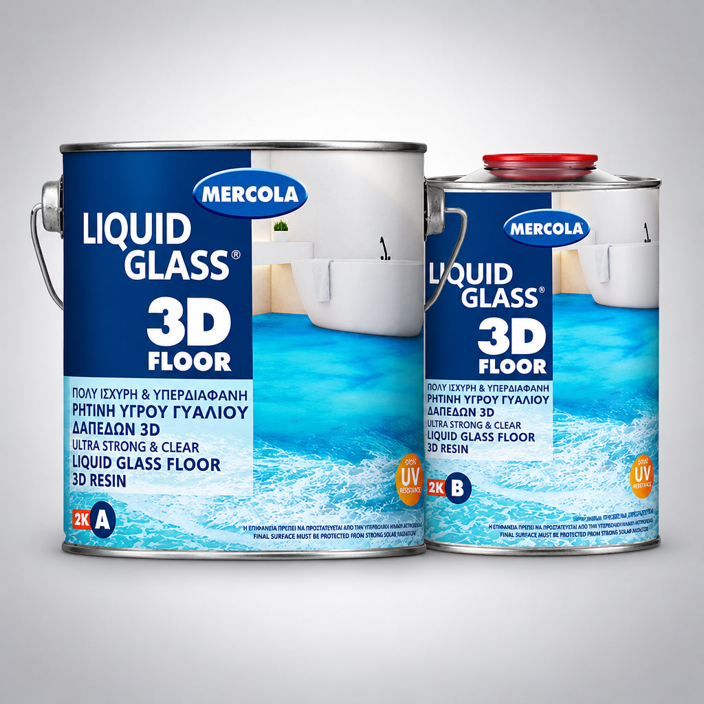 Mercola Liquid Glass 3D Ισχυρή Υπερδιάφανη Εποξειδική Ρητίνη Υγρού Γυαλιού Για Δάπεδα 3D