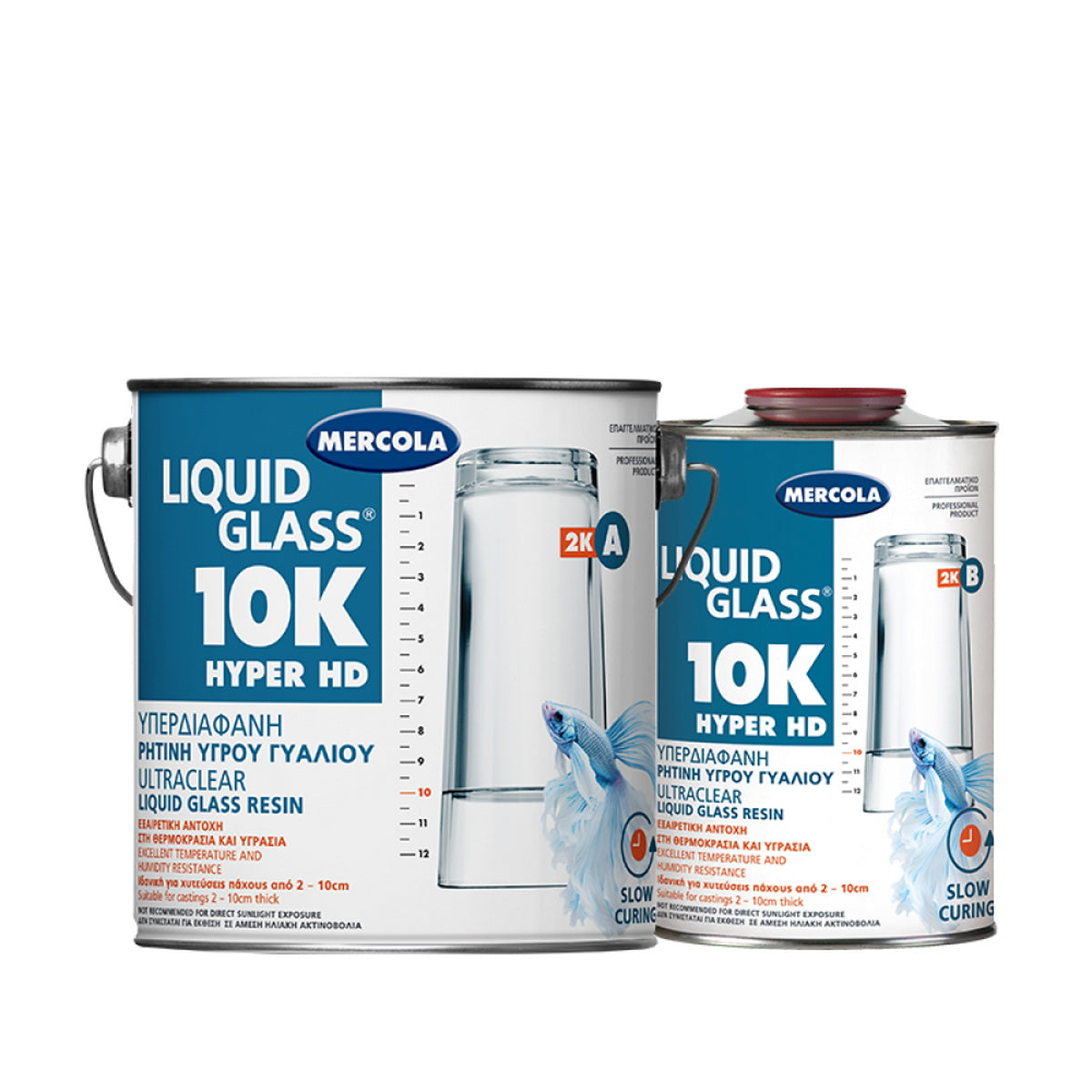 Mercola Liquid Glass 10K Hyper HD Διάφανη Εποξειδική Ρητίνη Υγρού Γυαλιού Με Απίστευτη Διαφάνεια και Ευκρίνεια - Αργής Ωρίμανσης - Μεγάλου Πάχους