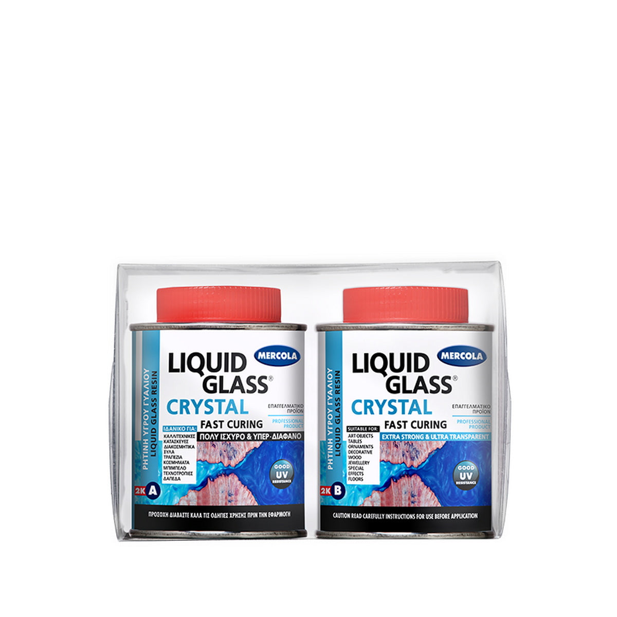 Evochem Mercola Crystal Liquid Glass Υπερδιάφανη Εποξειδική Ρητίνη Υγρού Γυαλιού