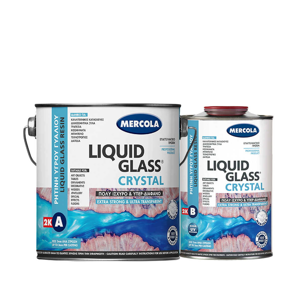 Evochem Mercola Crystal Liquid Glass Υπερδιάφανη Εποξειδική Ρητίνη Υγρού Γυαλιού