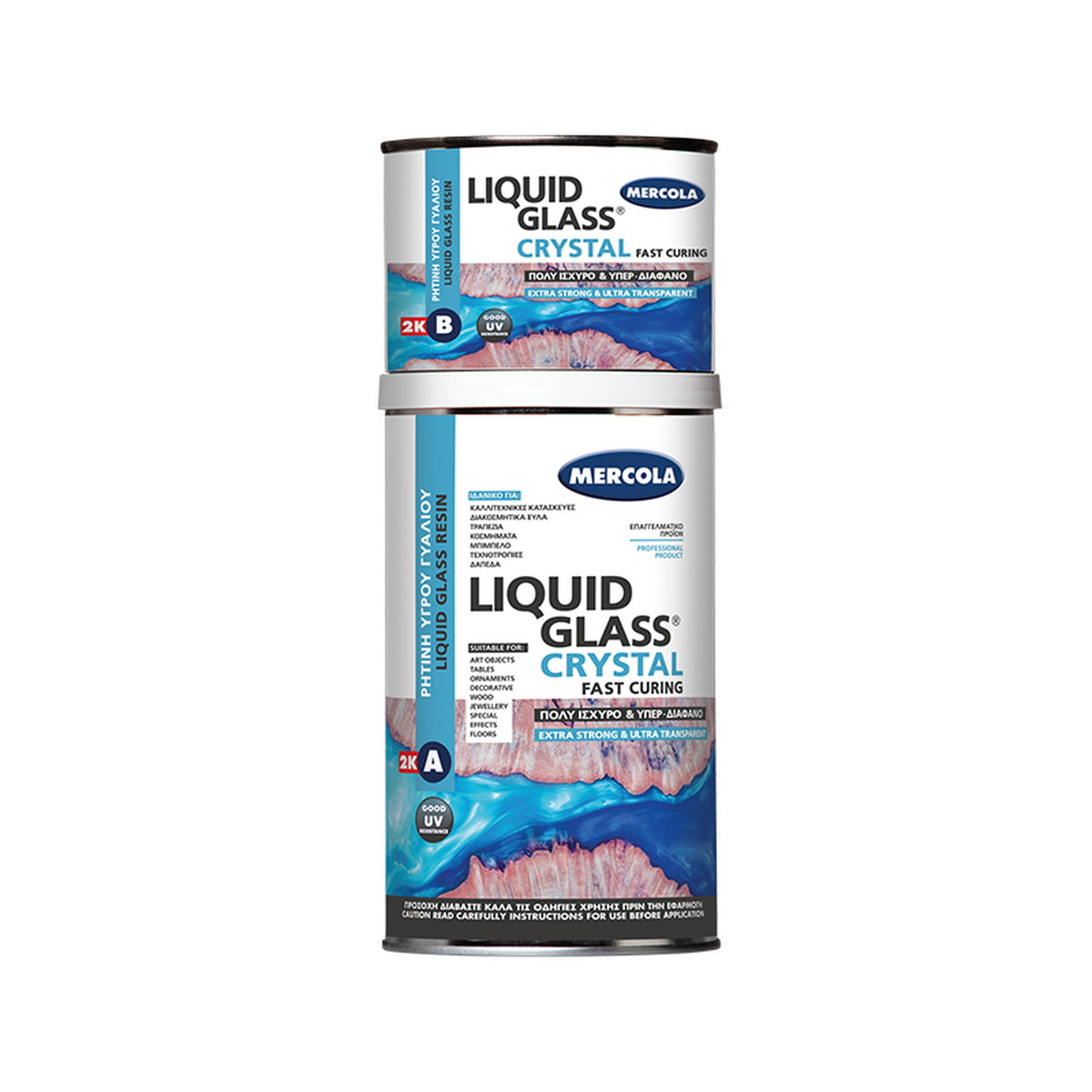 Evochem Mercola Crystal Liquid Glass Υπερδιάφανη Εποξειδική Ρητίνη Υγρού Γυαλιού