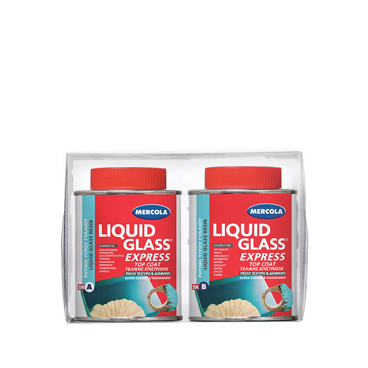 Mercola Liquid Glass Express Διάφανη Εποξειδική Ρητίνη Υγρού Γυαλιού Γρήγορης Ωρίμανσης