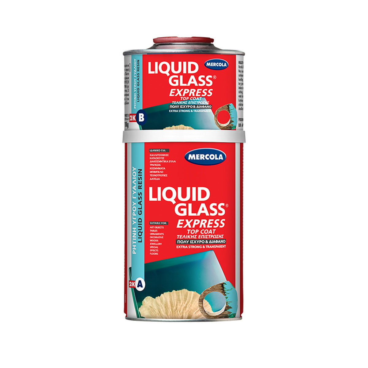 Mercola Liquid Glass Express Διάφανη Εποξειδική Ρητίνη Υγρού Γυαλιού Γρήγορης Ωρίμανσης