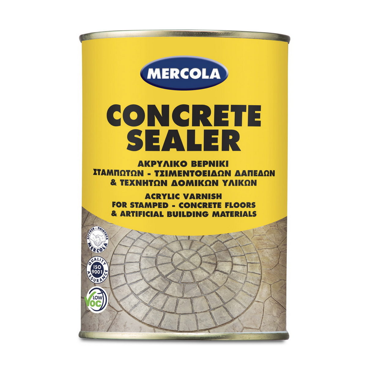 Mercola CONCRETE SEALER Βερνίκι Διαλύτου Σταμπωτών & Βιομηχανικών Δαπέδων Διαφανές Ημιματ