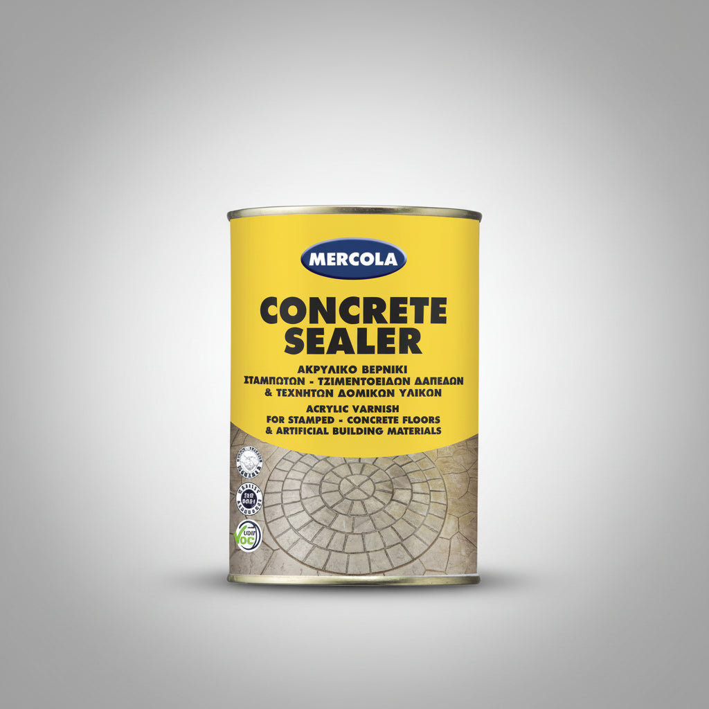Mercola CONCRETE SEALER Βερνίκι Διαλύτου Σταμπωτών & Βιομηχανικών Δαπέδων Διαφανές Ημιματ