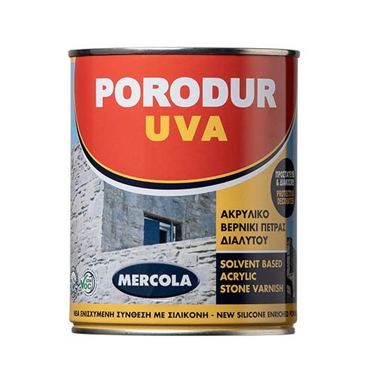 Mercola PORODUR UVA Προστατευτικό Ακρυλικό Διαφανές Βερνίκι Πέτρας ΓΥΑΛΙΣΤΕΡΟ