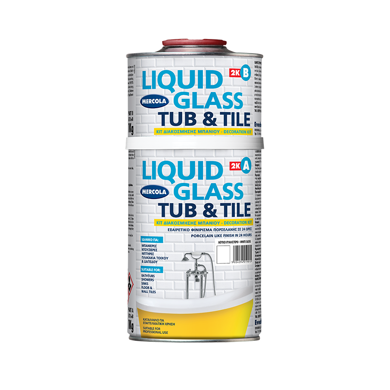 Mercola LIQUID GLASS TUB & TILE Σμάλτο 2 Συστατικών Ανακαίνισης Μπάνιου και Κουζίνας