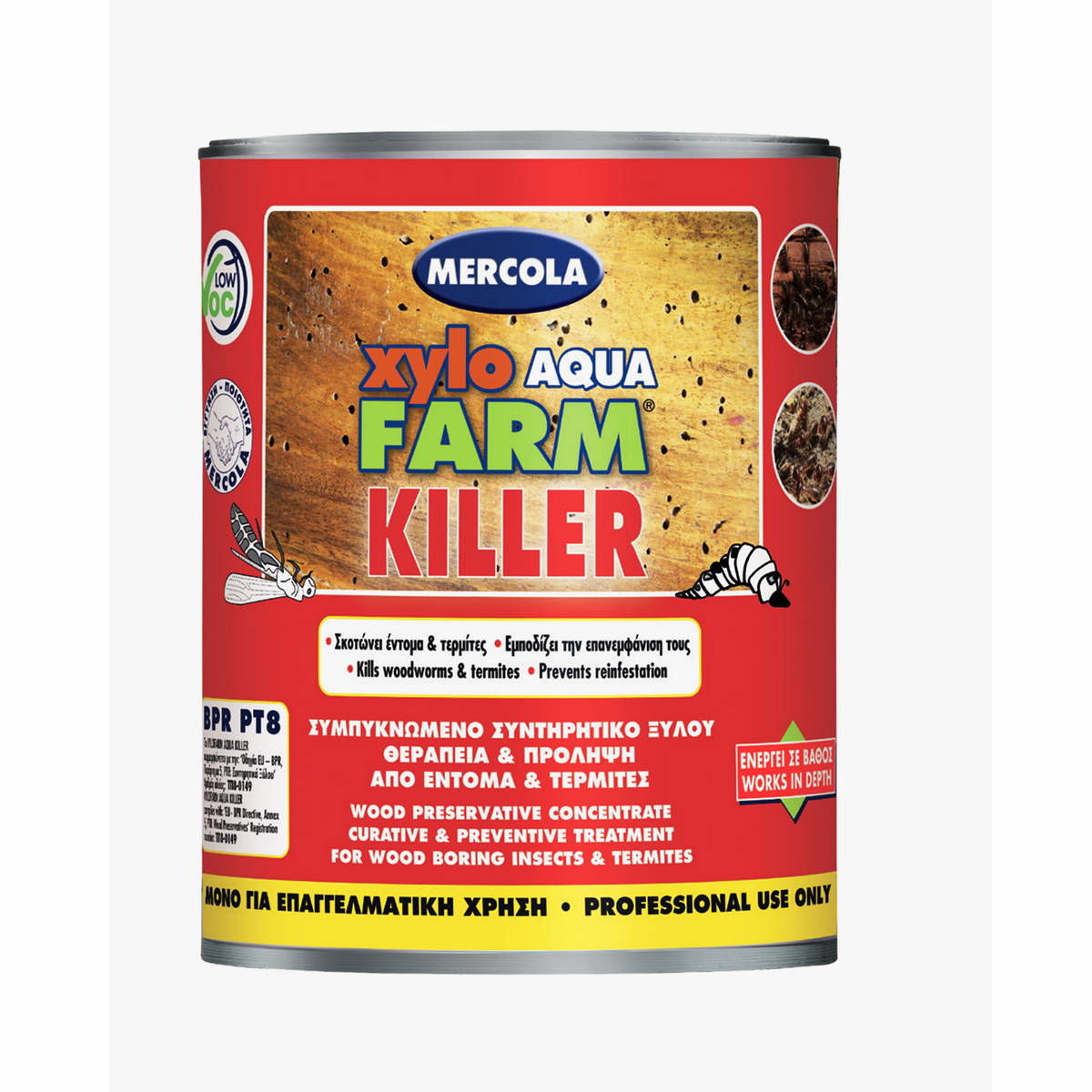Mercola XYLOFARM AQUA KILLER Συμπυκνωμένο Συντηρητικό Εντομοκτόνο Ξύλου Διαφανές Ματ