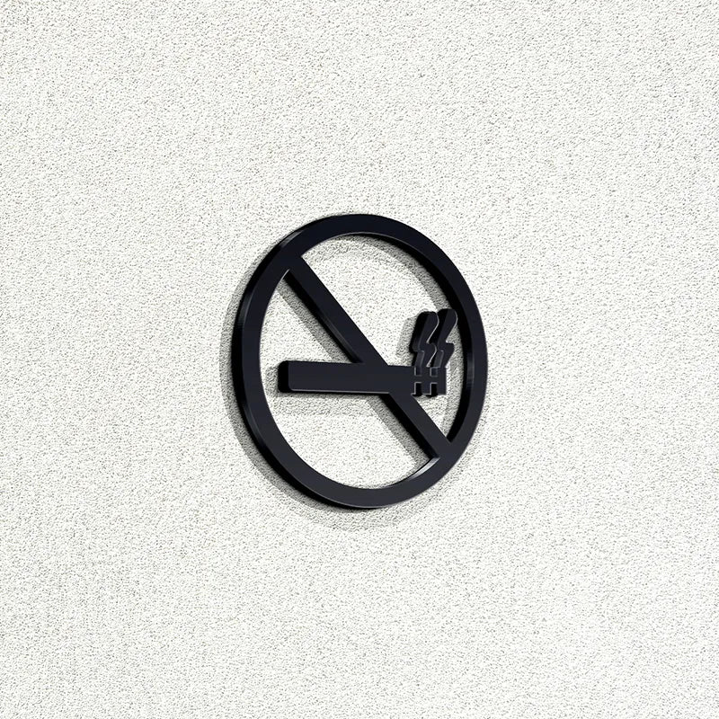 Πινακίδα Σήμανσης Καπνίσματος Ακρυλικό Πλαστικό "ΑΠΑΓΟΡΕΥΕΤΑΙ ΤΟ ΚΑΠΝΙΣΜΑ - NO SMOKING" Λευκό 100mm x 100mm